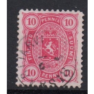 Finland Sc 32 1885 10 p carmine Coat of Arms stamp used