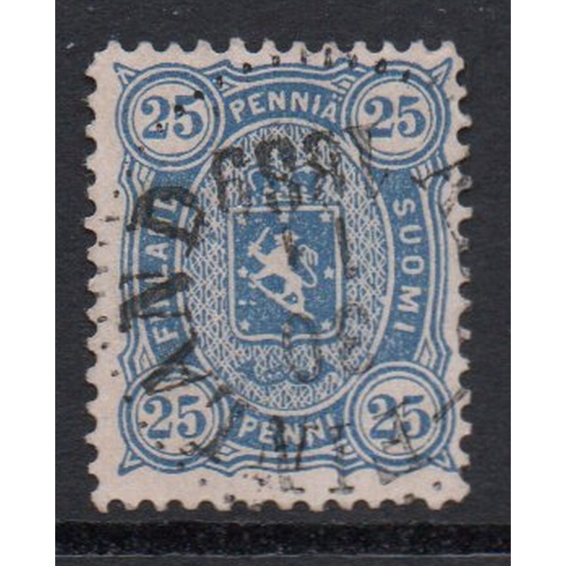 Finland Sc 34 1885 25 p ultra Coat of Arms stamp used