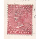 Bermuda Sc 1 1865 1d rose red Victoria stamp used