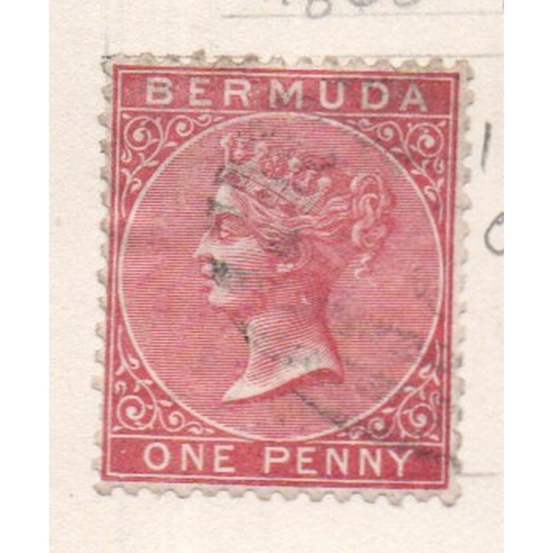 Bermuda Sc 1 1865 1d rose red Victoria stamp used