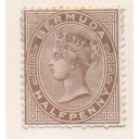 Bermuda Sc 16 1880 1/2 d brown Victoria stamp mint