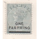 Bermuda Sc 26 1901 One Farthng overprint on 1/ Victoria stamp mint