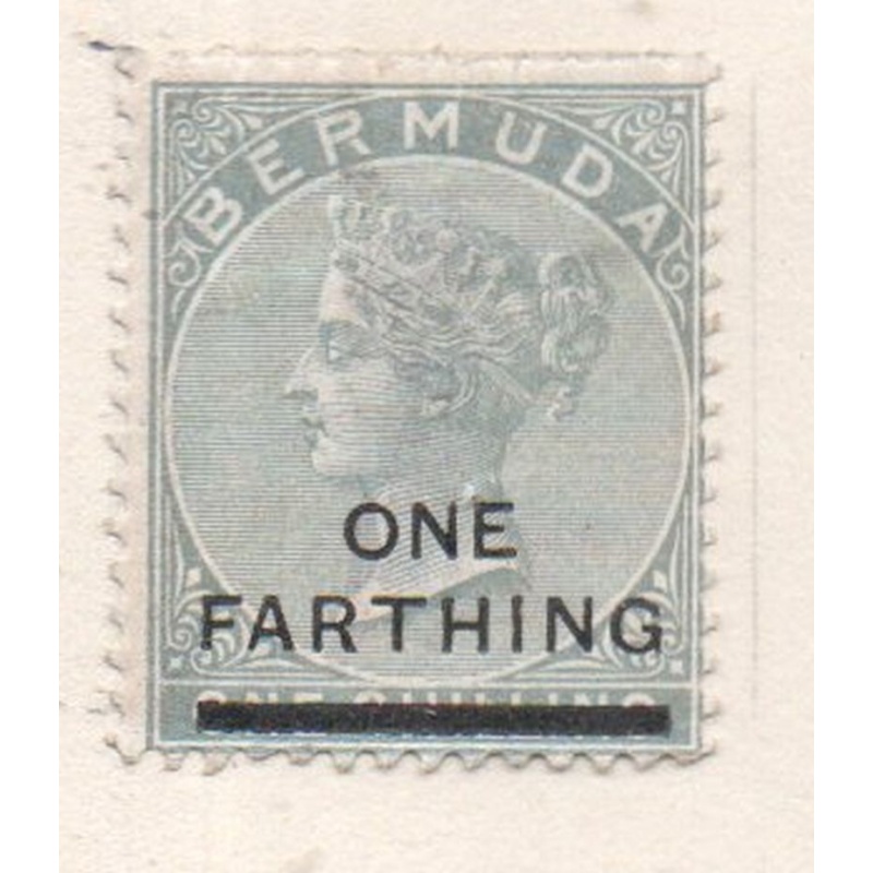 Bermuda Sc 26 1901 One Farthng overprint on 1/ Victoria stamp mint
