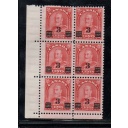 Canada Sc 191 1932 3c on 2 c G V stamp block of 10 mint NH