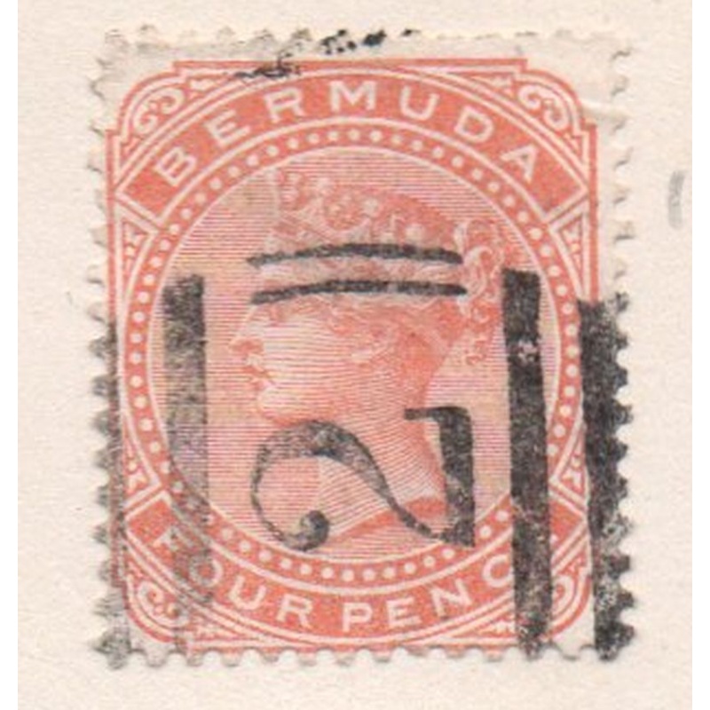 Bermuda Sc 17 1880  4d orange  Victoria stamp used