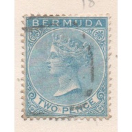 Bermuda Sc 20 1886 2d blue  Victoria stamp used