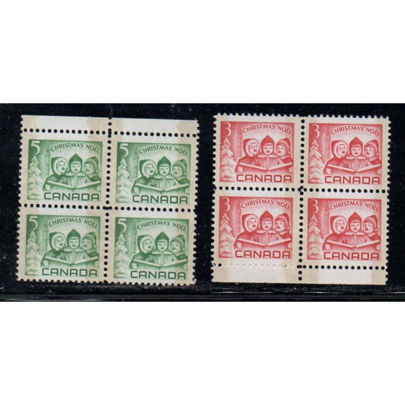 Canada Sc 476-77p 1967 Christma stamp blocks of 4 mint NH tagged