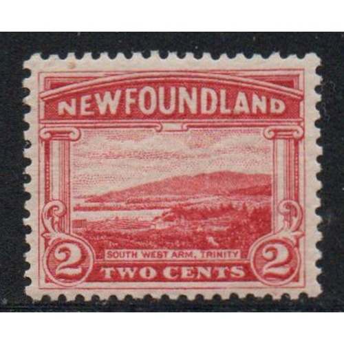 Newfoundland Sc 132 1923 2 c carmine SW Arm Trintiy stamp mint NH