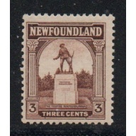 Newfoundland Sc 133 1923 3 c brown  Soldiers Monument stamp mint