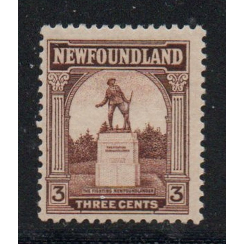 Newfoundland Sc 133 1923 3 c brown  Soldiers Monument stamp mint
