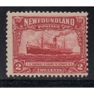 Newfoundland Sc 146 1928 2 c deep carmine steamship  stamp mint