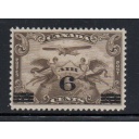 Canada Sc C3 1932  6c on  5c Airplane circling Globe airmail stamp mint NH