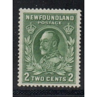 Newfoundland Sc 186 1932 2 c green George V stamp mint