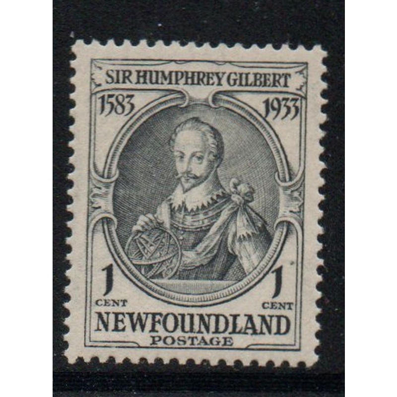 Newfoundland Sc 212 1933 1 c grey black Sir Humphrey Gilbert stamp mint