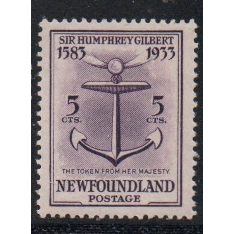 Newfoundland Sc 216 1933 5 c dull violet Token stamp mint