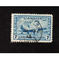CANADA USED 7 CENT DEEP BLUE AIR MAIL POSTED WATSON LAKE YUKON JUL 39 1943