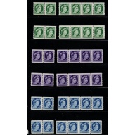 Canada Sc 345-347 1954 QE II coil stamps 12 mint NH copies