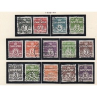 Denmark Sc 220-230 1933 Wavy Lines stamp set used