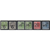 Denmark Sc 267-272 1940 overprints stamp set used