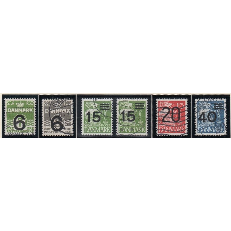 Denmark Sc 267-272 1940 overprints stamp set used
