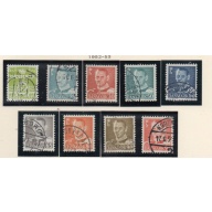 Denmark Sc 333-341 1952 Frederik IX  stamp set used