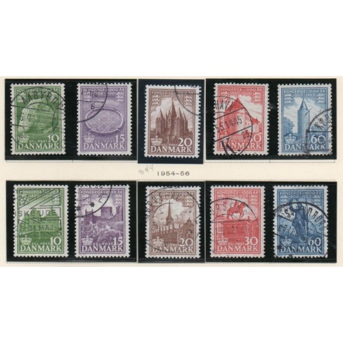 Denmark Sc 342-351 1953 1000th Anniversary  stamp set used