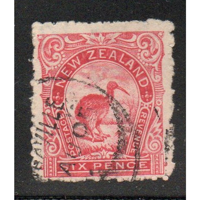 New Zealand  Sc 115 1902 6d rose red Kiwi stamp used