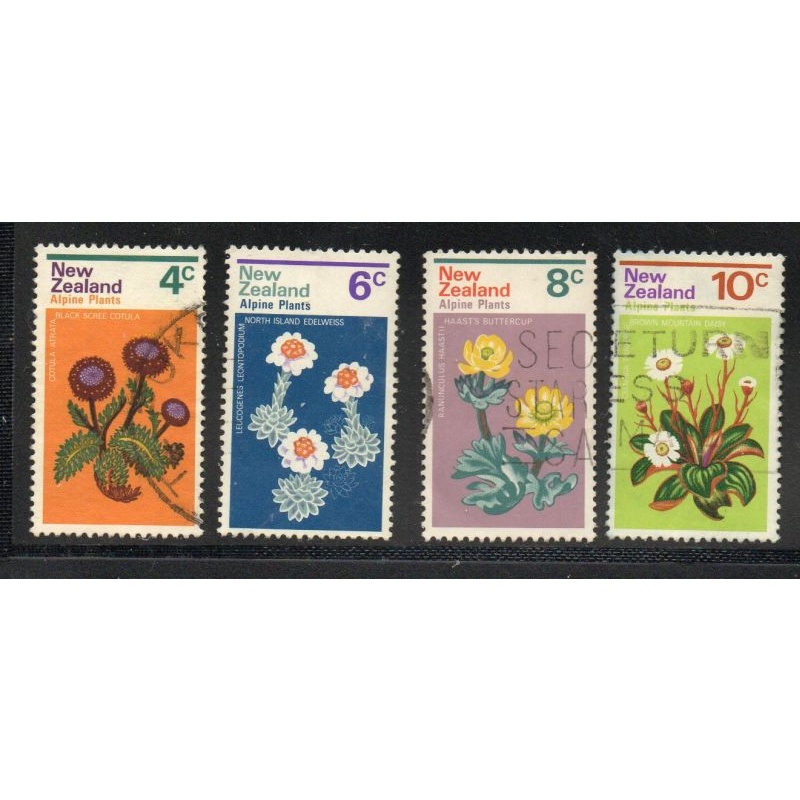 New Zealand  Sc 500-503 1972 Alpine Flowers stamp set used