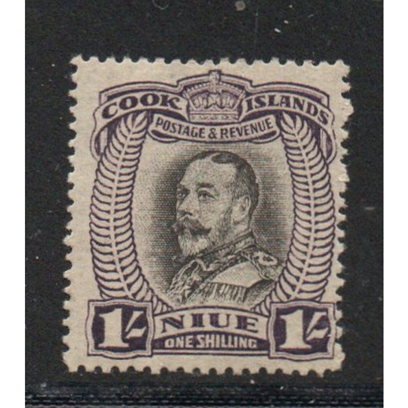 Niue Sc 66 1936 1! dark violet & black G V stamp mint