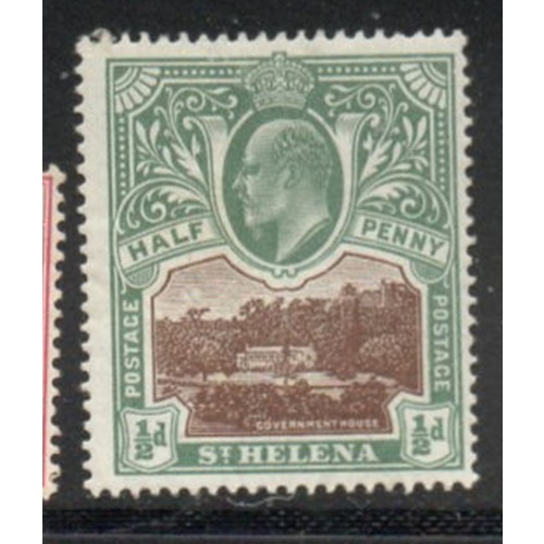 St Helena Sc 50 1903 1/2d  E VIII & Goverment House  stamp mint