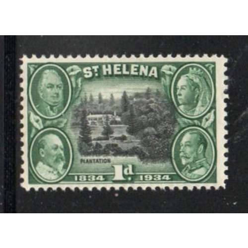 St Helena Sc 102 1934 1d Plantation stamp mint