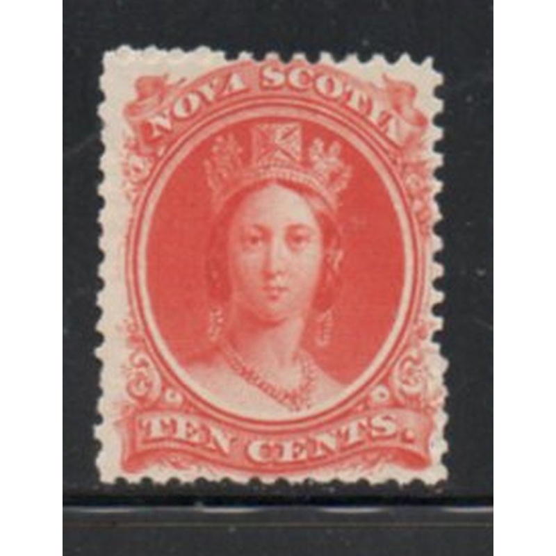 Nova Scotia Sc 12 1860 10c vermilion  Queen Victoria stamp mint