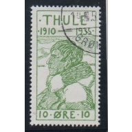 Greenland Thule 1935 10 ore Eskimo local used Facit T1