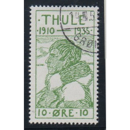 Greenland Thule 1935 10 ore Eskimo local used Facit T1