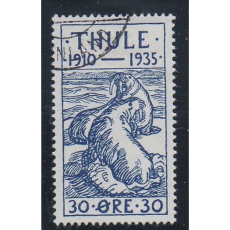 Greenland Thule 1935 30 ore Seals local used Facit T4