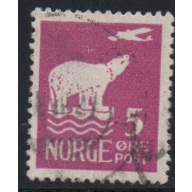 Norway Sc 106 1925 5 ore magenta Polar Bear & Airplane stamp used