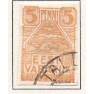 Estonia Sc 27 1919 5 p yellow gulls stamp used