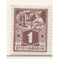 Estonia Sc 66 1923 1 m brown weaver stamp mint