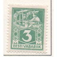 Estonia Sc 69 1924 3 m blue green weaver stamp mint
