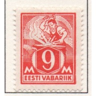 Estonia Sc 71 1923 9m red blacksmith stamp mint