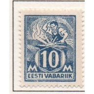 Estonia Sc 72 1922 10m deep blue blacksmith stamp mint