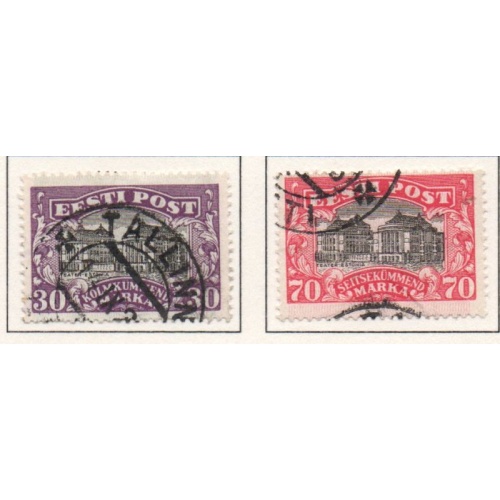 Estonia Sc 81-82 1924 National Theatre Tallinn stamp set used