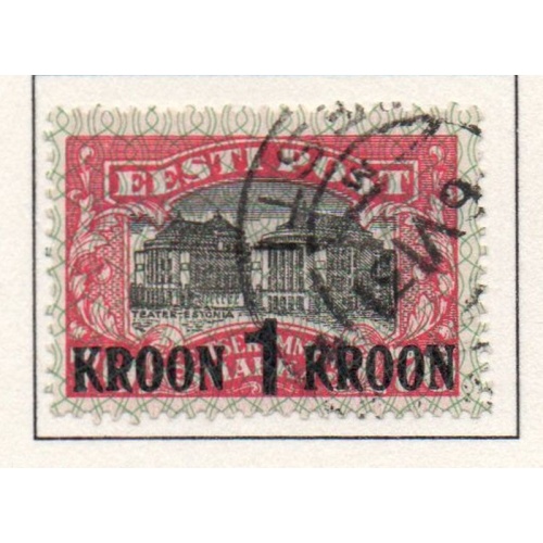 Estonia Sc 105 1930 1 Kroon overprint on National Theatre  stamp  used