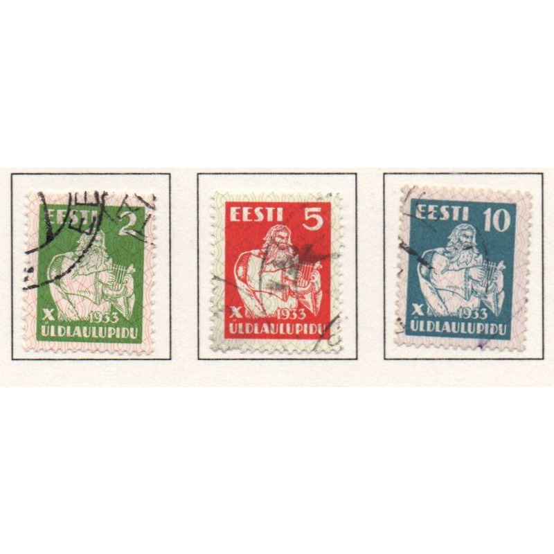 Estonia Sc 113-115 1933 Song Festival stamp set used