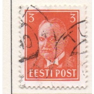 Estonia Sc 119 1940 3s deep orange President Pats stamp used