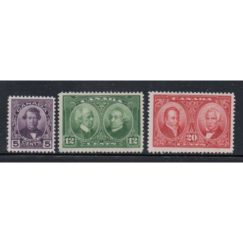 Canada Sc  146-148 1927 Historical stamp set mint