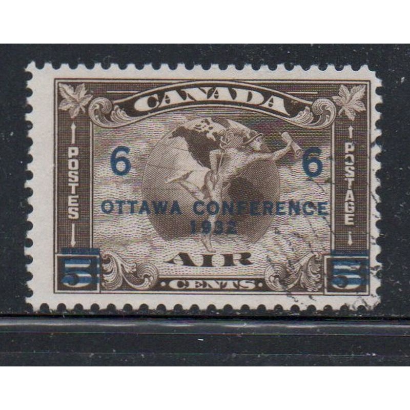 Canada Sc  C4 1932 6c on 5c Ottawa Conference airrmail stamp used