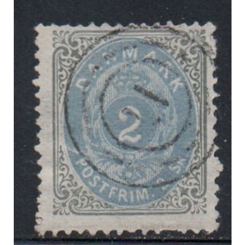 Denmark Sc 16 1871 2 s gray & ultra  stamp used