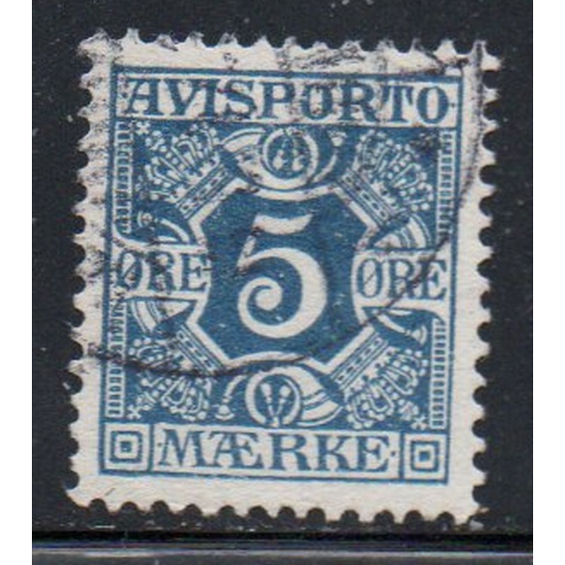 Denmark Sc P2 1907 5 ore blue newspaper stamp used