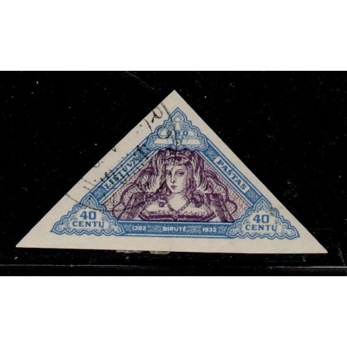 Lithuania Sc C67a 1933 40c  Hermit Birute imperf stamp used